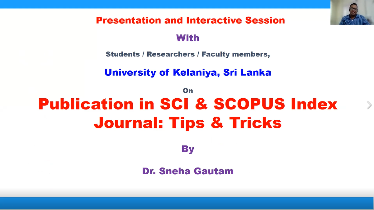  Workshop on Publication in SCI and SCOPUS Tips and Tricks
