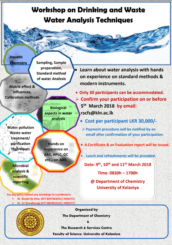 Workshop on Drinking and Waste water Analysis Techniques